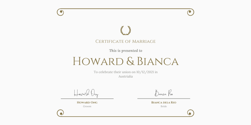 Fake Marriage Certificate Austrailia