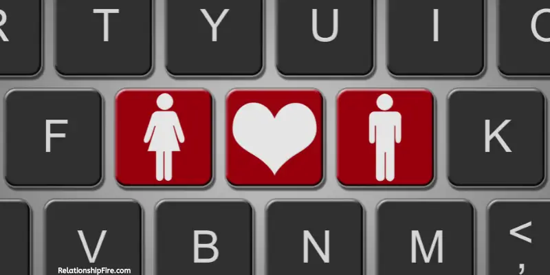 keyboard with man, woman, and heart keys—What Is E-Dating?