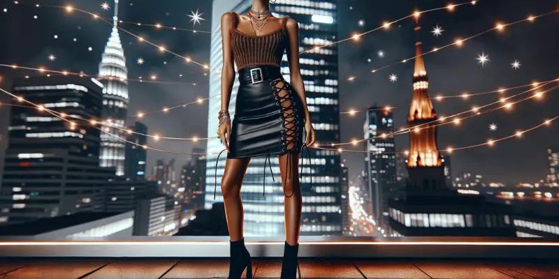Lace up pencil skirt - Baddie Night Outfits