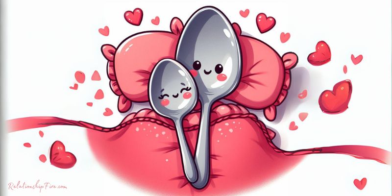 Cartoon spoons and hearts Reasons Guys Like Being Little Spoon