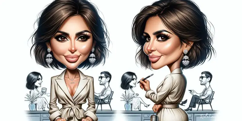 Digital caricature of Kim K -- Who Is Kim Kardashian Dating
